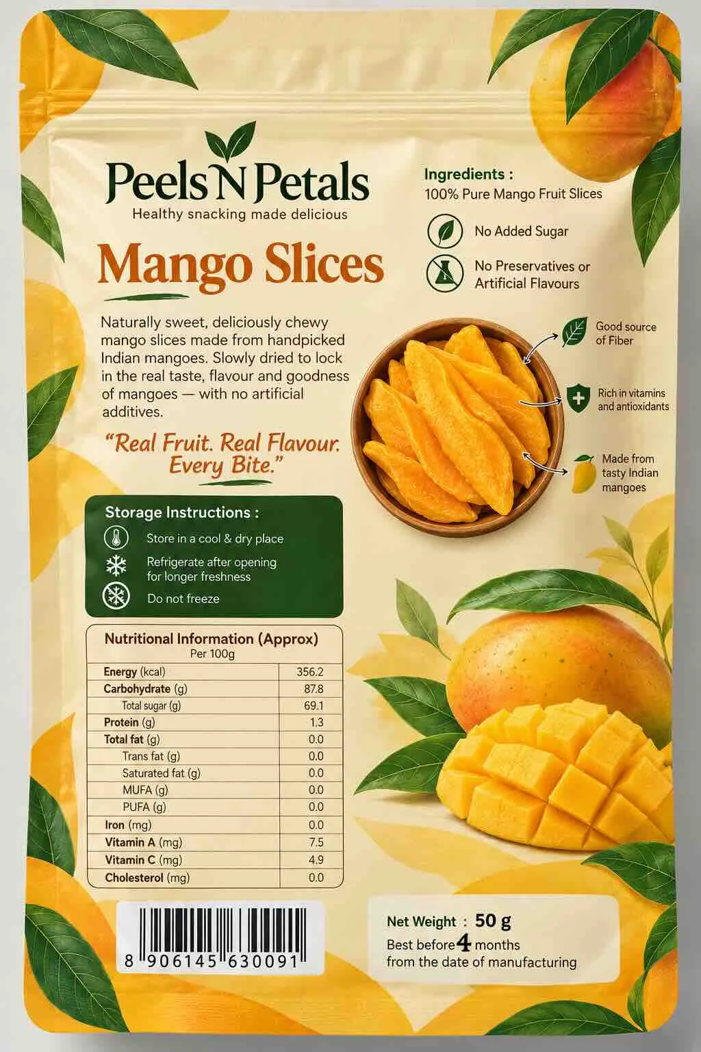 Ingredients of a mango pack
