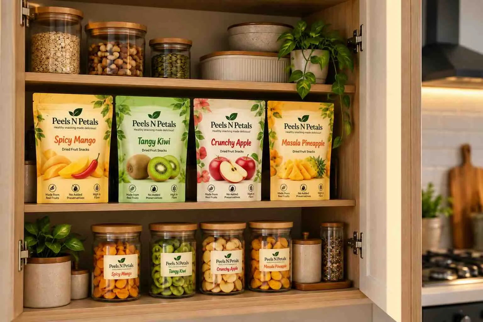 Products stored in cupboard
