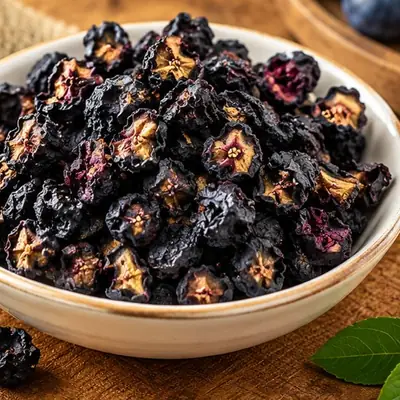 Dried blueberries in a bowl