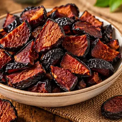 Dried plums in a bowl